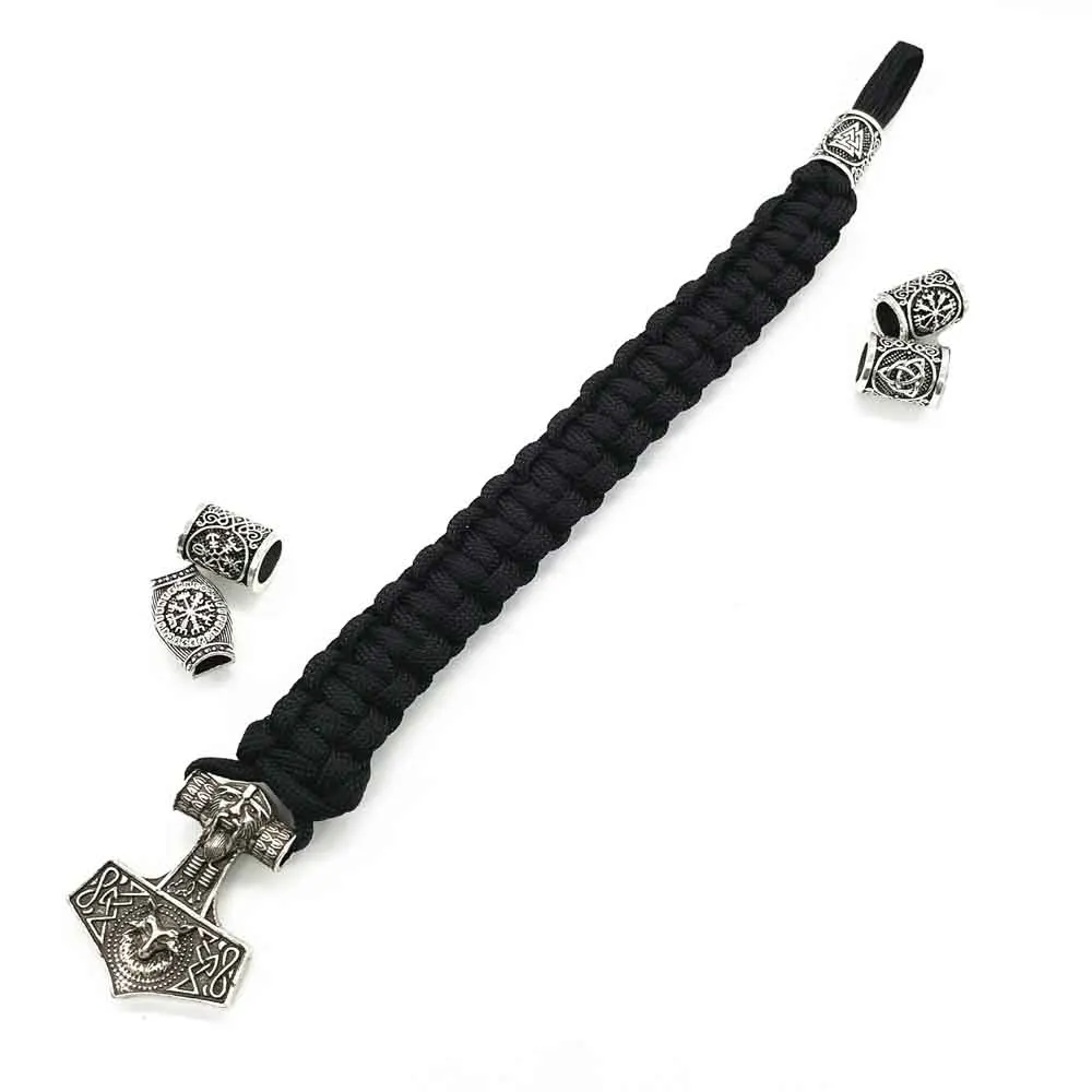Женский амулет Тора молотка волка аксессуары черный Паракорд для выживания