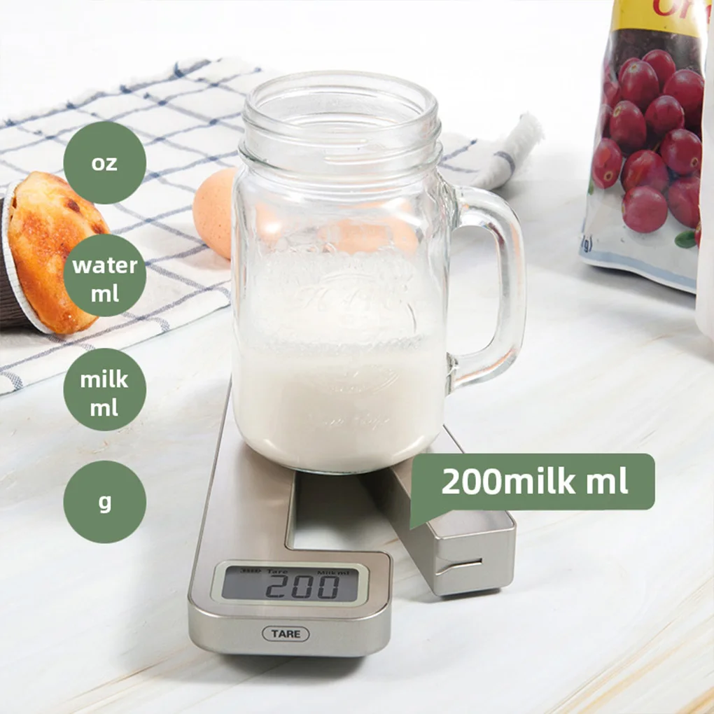 

Digital LCD Display Food Weighing Scale Waterproof Touch Control Portable Kitchen Scales for Camping Travelling