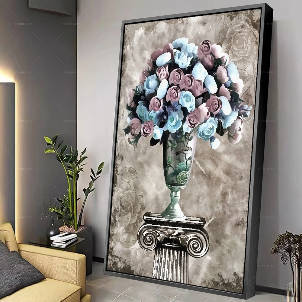 

Forbeauty светильник синий цветок распылитель Картина на холсте Водонепроницаемая легкая Настенная картина маслом постер для декора комнаты