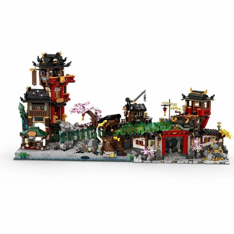 Фото Набор для сборки MOC-модели «Старый город Ниндзяго» из 6266 деталей, архитектурный конструктор-головоломка, развивающая игрушка для самостоятельной сборки, коллекционная модель для демонстрации №1