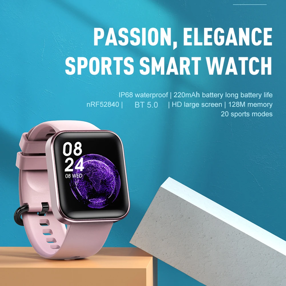 

Смарт-часы с пульсометром и фитнес-трекером, 220 мАч