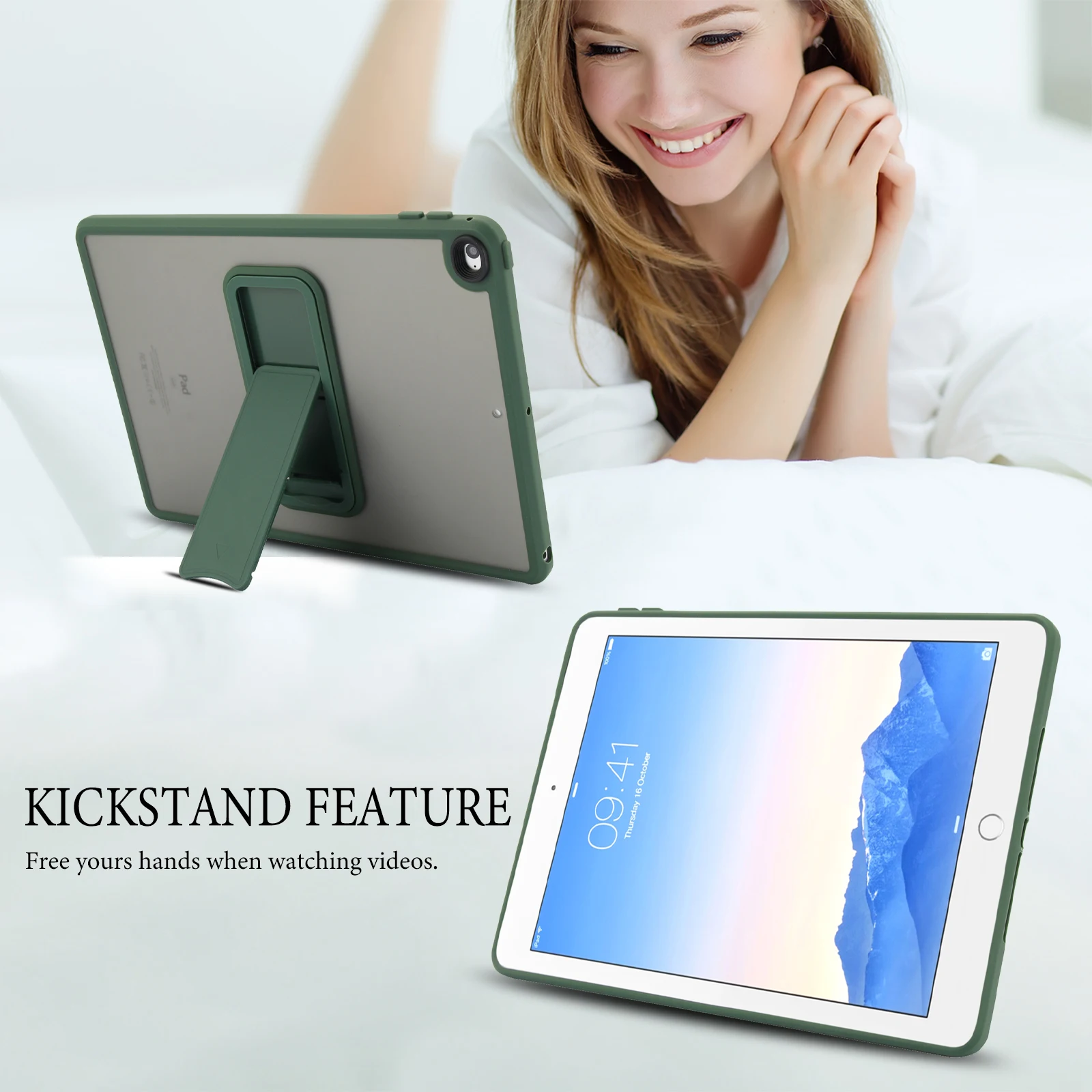 Чехол для iPad 9,7 дюйма, 6-го 5-го поколения A1822 A1823 A1893 A1954 Air 2 A1566 A1567 Защитный чехол для планшета военного уровня с подставкой (art.: 3920d35e9669c) - 3920d35e9669c