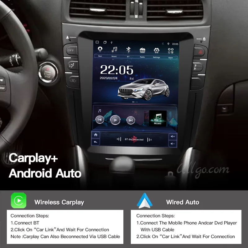 Фото Автомобильный радиоприемник Android с вертикальным экраном 10,4 для Lexus IS200 IS250 IS300 IS300C 2006-2011 №5