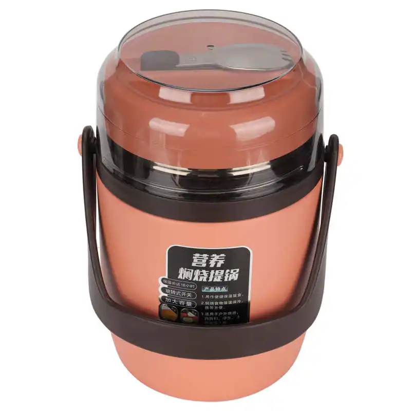 

Thermal Lunch Box Pink Insulated Food Jar for Camping