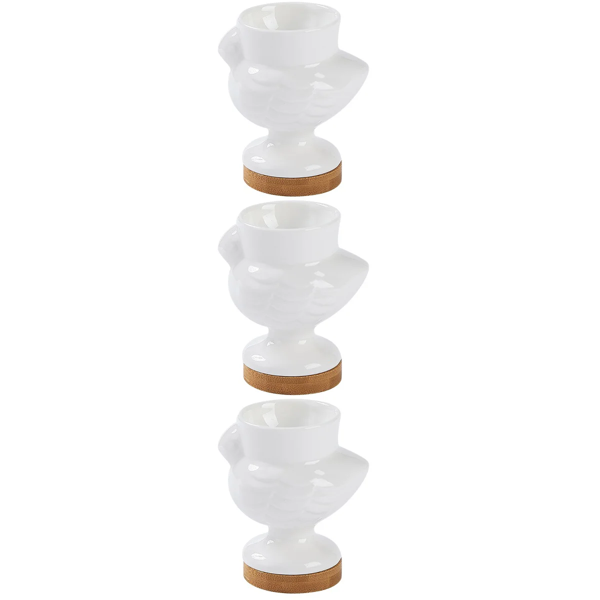 

3pcs Ceramic Egg Cup Ceramic Chick Shape Egg Holder Eggs Holding Stand Egg Ceramic Cup