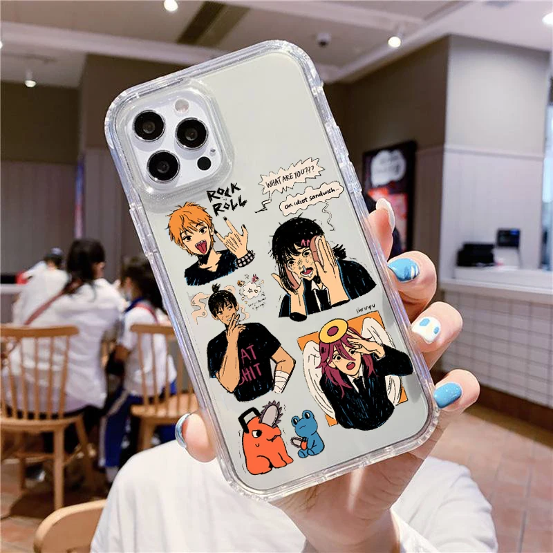 Cartoon Anime Chainsaw Man Phone Case for iPhone 13 14 11 12 Pro Max Mini 7 8 Plus XS X XR Cover Couple Funda For iPhone 11 Case