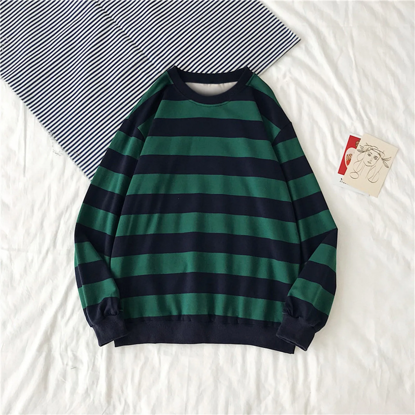 

Men Striped Sweatshirts 2023 Spring Autumn Fashion Men's Hoodies Female Loose Couple Outfit Men Brand Hip Hop Hoodie Sweatshirts