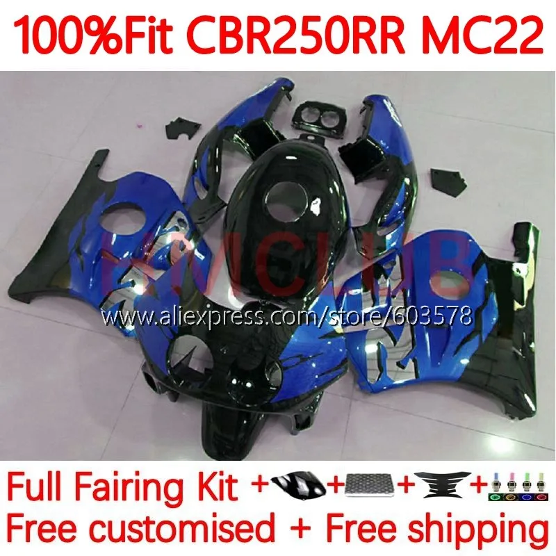 

Инъекция для HONDA CBR250RR CBR 250 250RR глянцевый синий MC22 CBR250 RR 90 91 92 93 94 1995 1996 1997 1998 1999 221 обтекатель no.