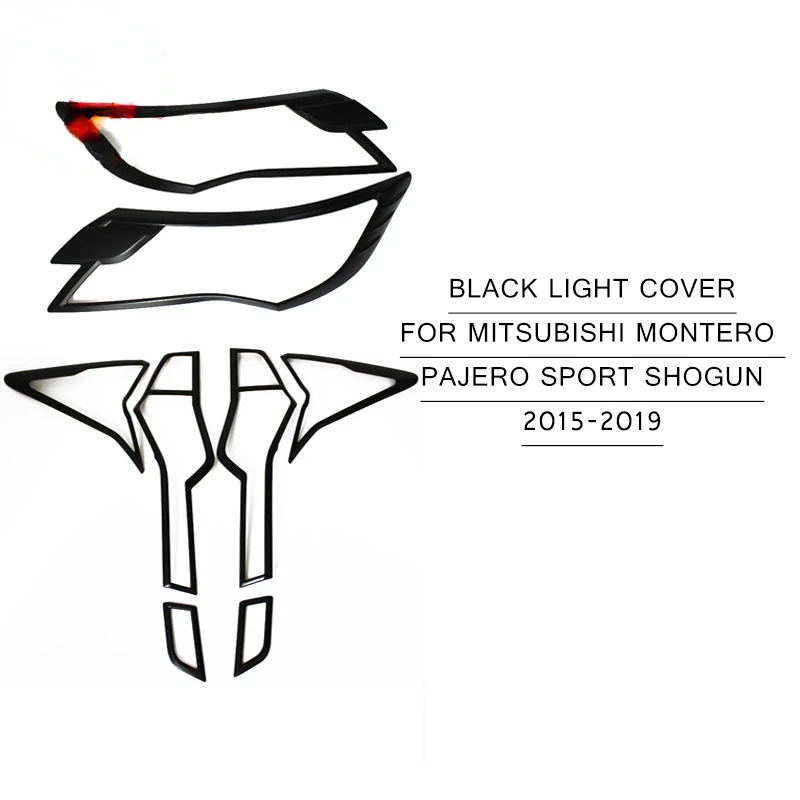 

Black Light Cover Kit For MITSUBISHI Montero PAJERO SPORT Shogun 2015 2016 2017 2018 2019 Car Styling Accessories YCSUNZ