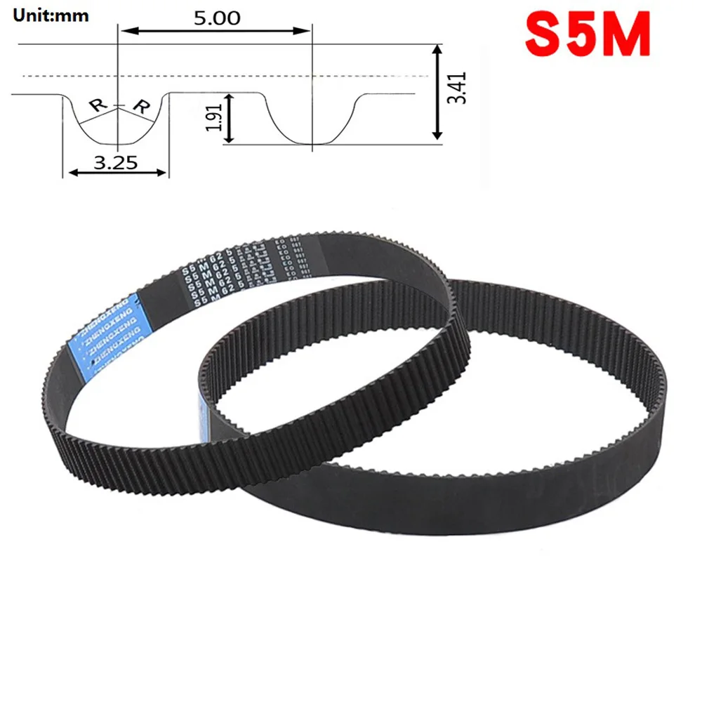 

STS S5M 180mm-340mm Pitch 5mm Timing Pulley Belt Close Loop Rubber Timing Belts Width 10mm 15mm 20mm 25mm 30mm Synchronous Belt