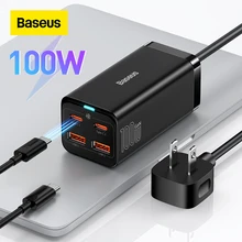 Baseus 100W 65W GaN Charger Desktop Laptop Fast Charger 4 in 1 Adapter For iPhone 14 13 12 Pro Max  Phone Charger Xiaomi Samsung