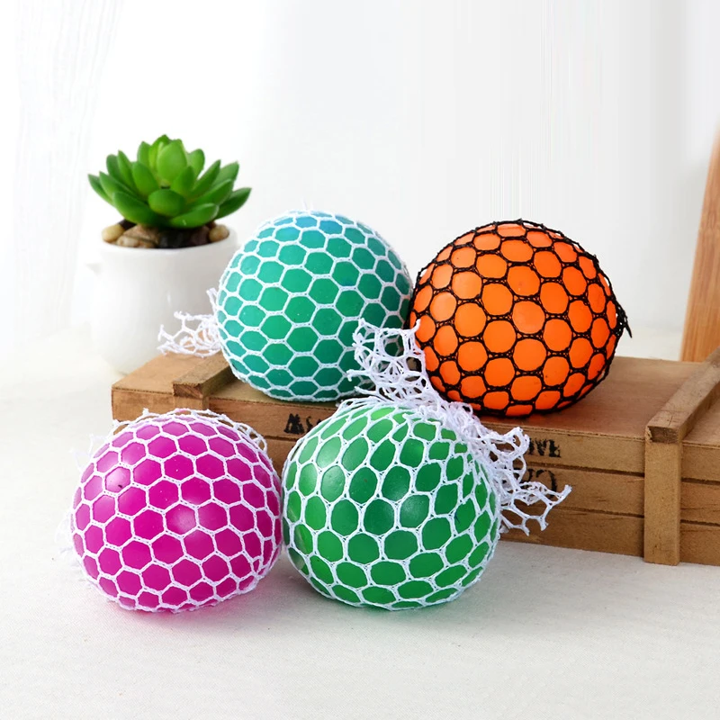 

5/6CM Stresses Reliever Squeeze Toys Mesh Ball Grape Squeeze Toy Child Adult Hand to Knead Novelty Sensory Fruity Play Toys