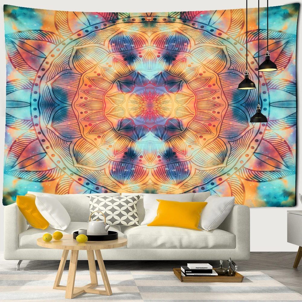 

3d Print Seven Chakras Mandala Tapestry Witchcraft Psychedelic Hippie Colorful Art Wall Hanging Bedroom Living Room Home