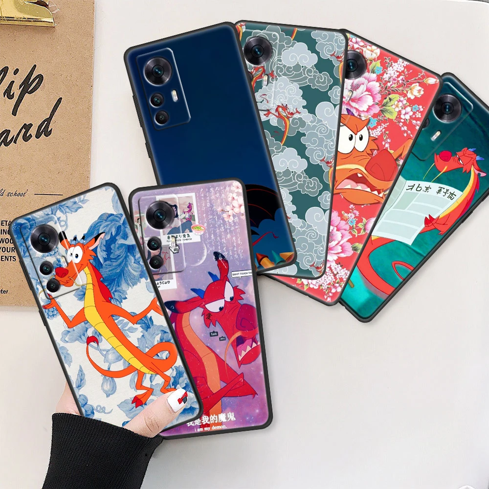 

Disney MULAN MUSHU Gragon For Xiaomi Mi 12X 12 11 11T 11i 10T 10 Pro Lite Ultra 5G 9T 9SE A3 4G Black Soft Phone Case