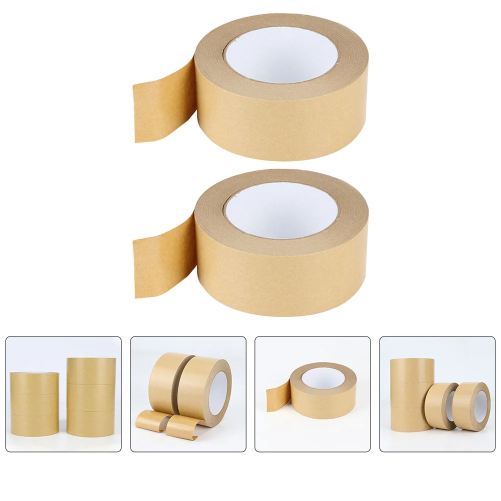 

2 Rolls Packaging Tape Household Sealing Tape Carton Tape Paper Flatback Tape for Home Office School Room