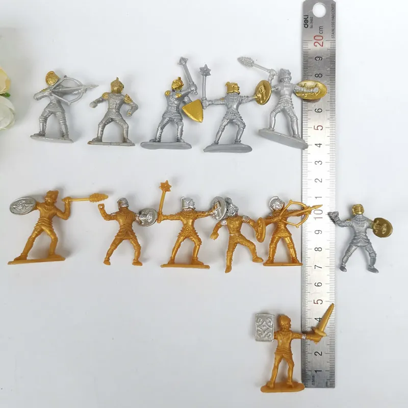 100 шт./лот Мини Золотой Серебряный Древний Рим Греция щит воин Меч пехота солдат