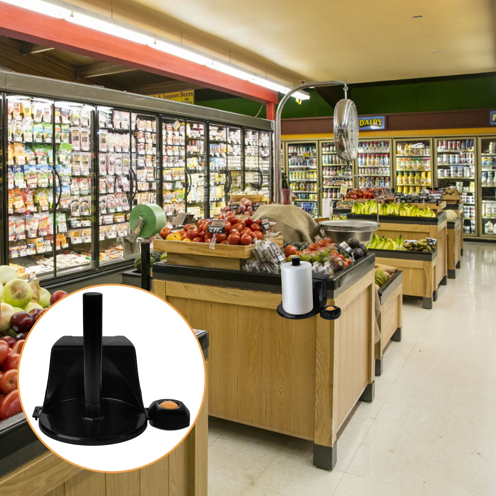 Держатель для рулонных пакетов Бакалея пластиковых Диспенсер Металлическая