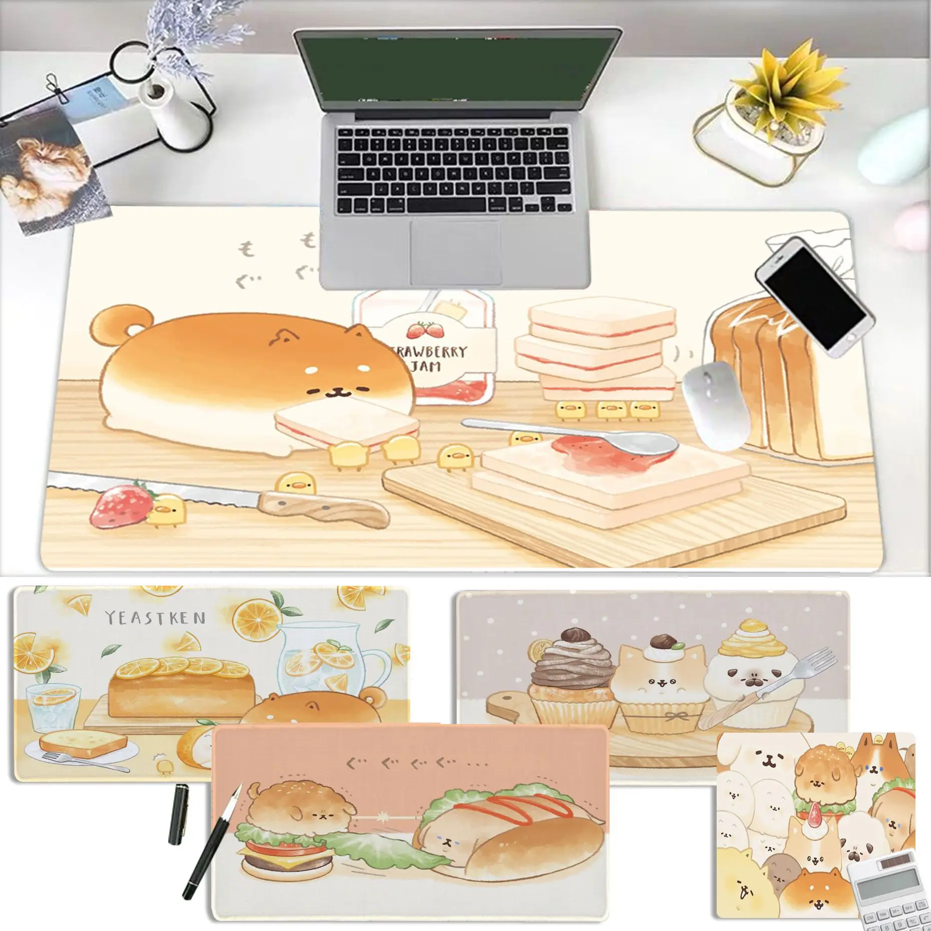 

Large Japanese Cute Shiba Inu Mouse pad Game for Edge Locking Non-slip Desk Mat Kawaii Gaming Accessories Students Writing Pad