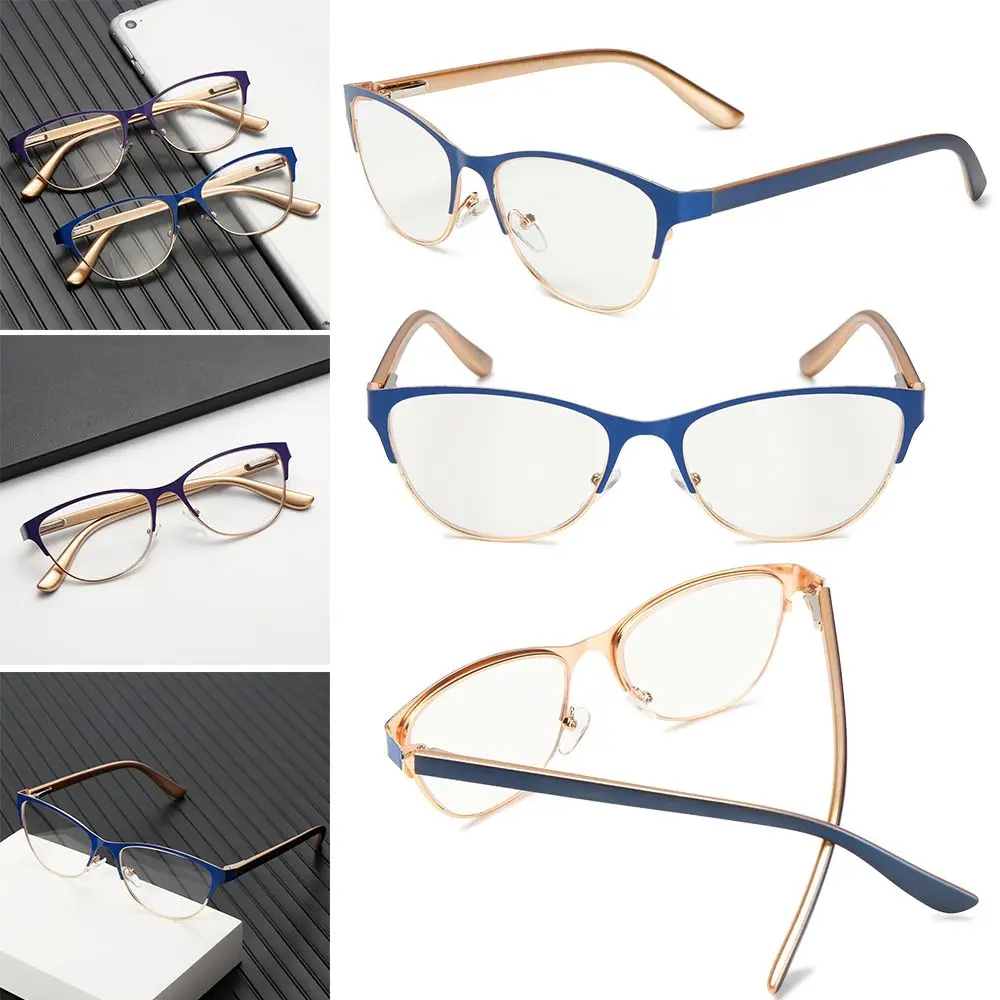 

Unisex Retro Half Frame Metal Reading Glasses Anti-fatigue Magnification Presbyopic Eyeglasses Optical Eyewear Hyperopia Glasses