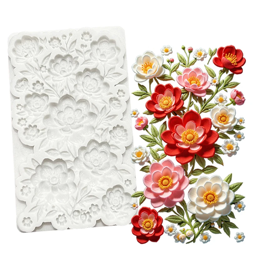 

Цветочная силиконовая форма для сахарного ремесла, инструменты для смолы, форма для выпечки кексов, инструменты для украшения торта из помадки