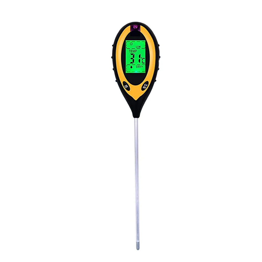 

Soil PH Tester 4 In 1 PH Light Moisture Acidity Tester Soil Tester LCD Digital Temperature Moisture Meter Plant Soil Tester Kit