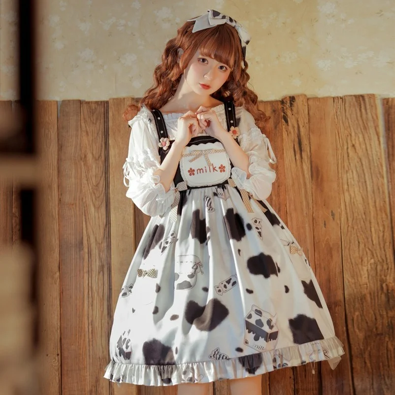 

Lolita Daily Skirt High Waist Cute Sweet Jsk Suspender Dress Light Lo Skirt Kawaii Victorian Plus Size Fairy Mall Goth Y2k Girls