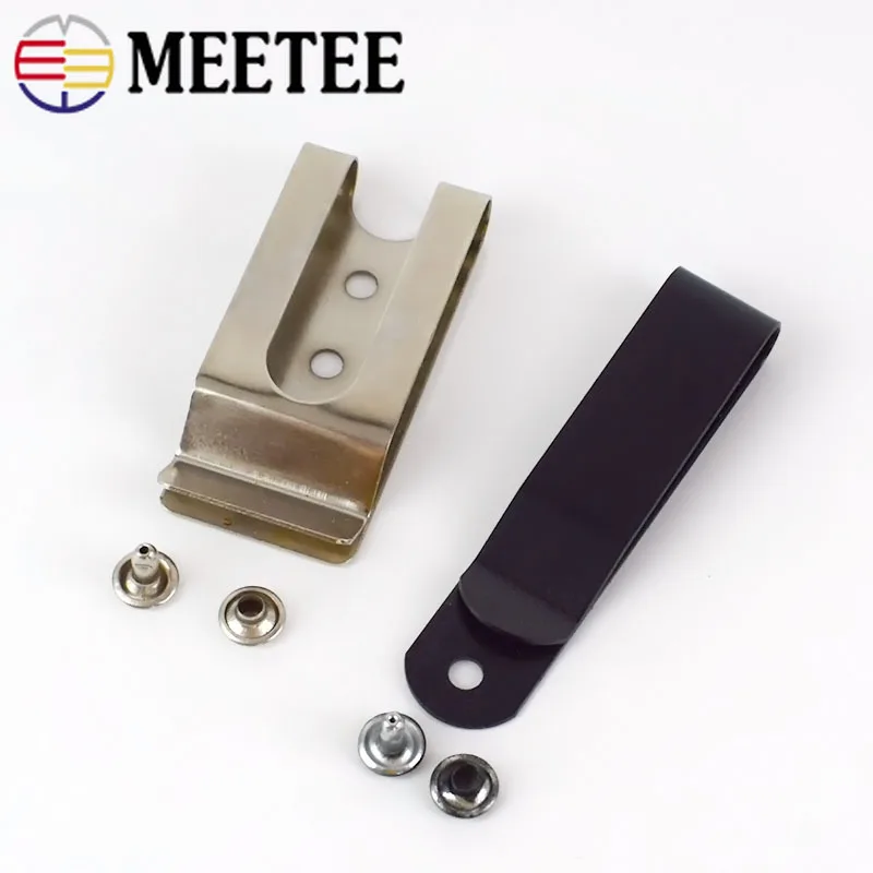 5/10/20Pcs Metal Belt Clips Buckle Double Holes Spring Holster Sheath Clip Clasp Nail Hook Wallet Hooks Band Loop Accessory