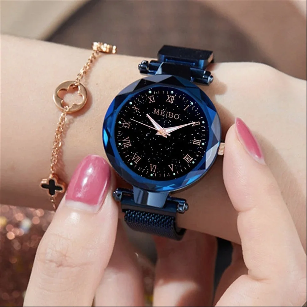 Relogio Feminino Fashion watch for Women Starry Sky Watches Magnetic Mesh Belt Watch Women Dress Luminous Quartz Wristwatch enlarge