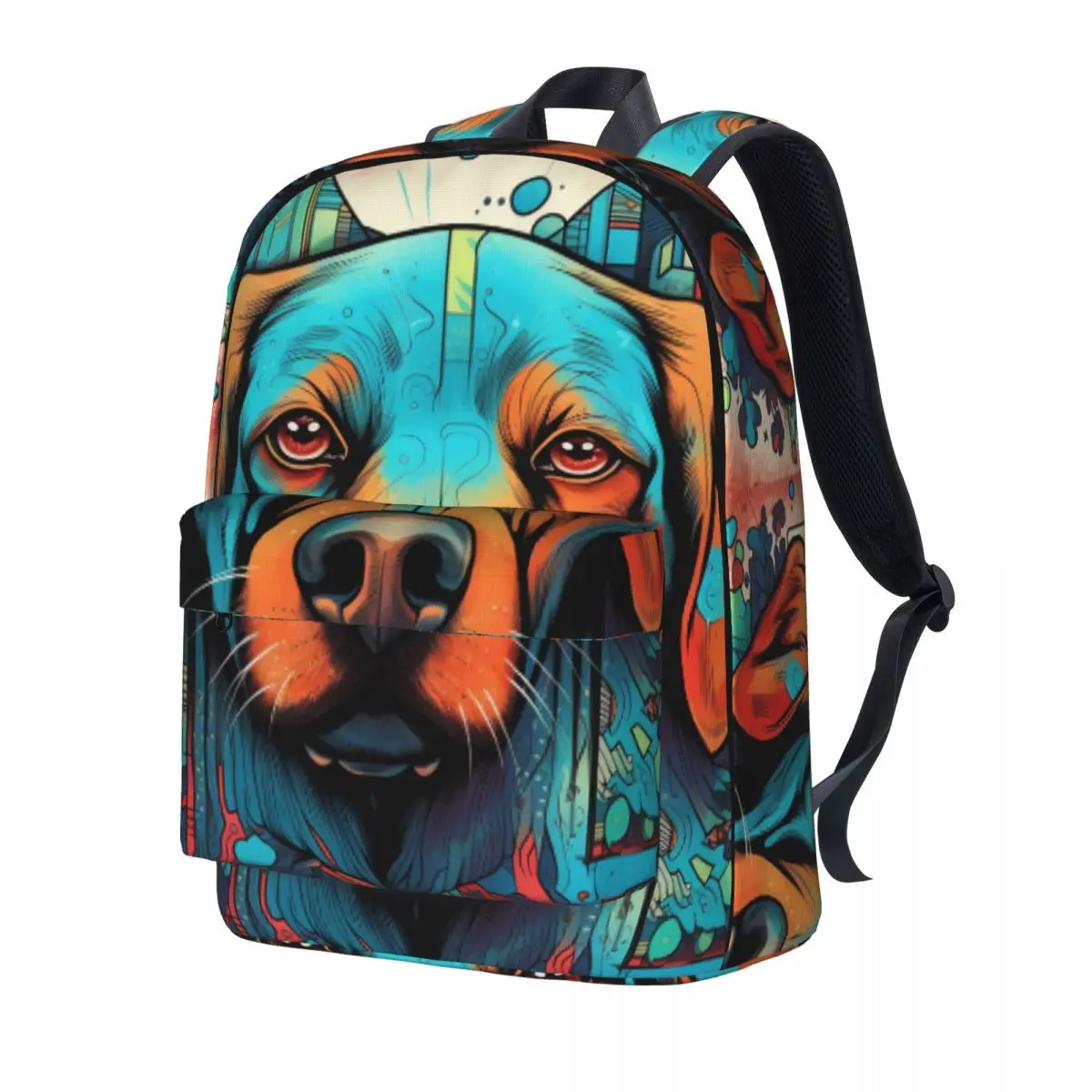 

Dog Backpack Wall Graffiti Workout Backpacks Male Designer Durable High School Bags Modern Rucksack
