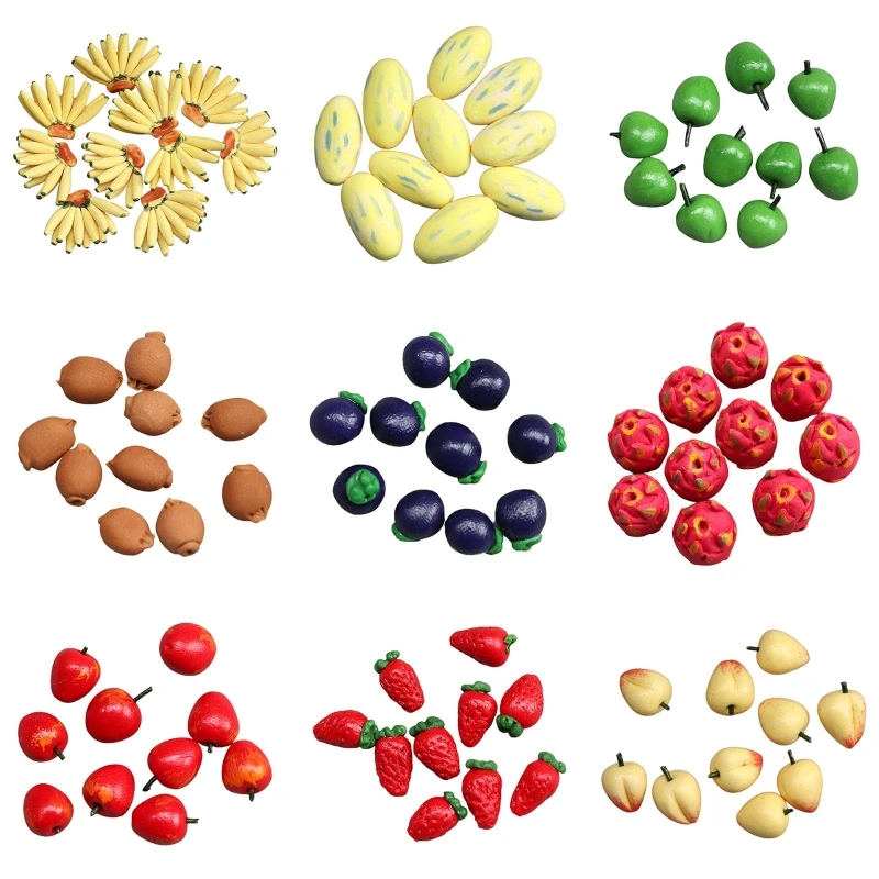 

10Pcs Miniature Fruits for Dollhouse Playhouse Kitchen Accessory Decoration 1:12