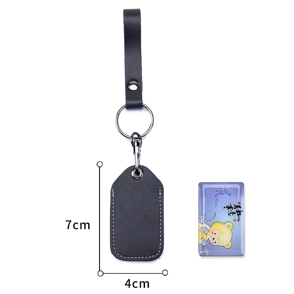 

Настраиваемый кожаный чехол, держатель для карт, брелок для удостоверения личности, унисекс, IC, сигнализация, защитный чехол, автомобильный брелок, держатель