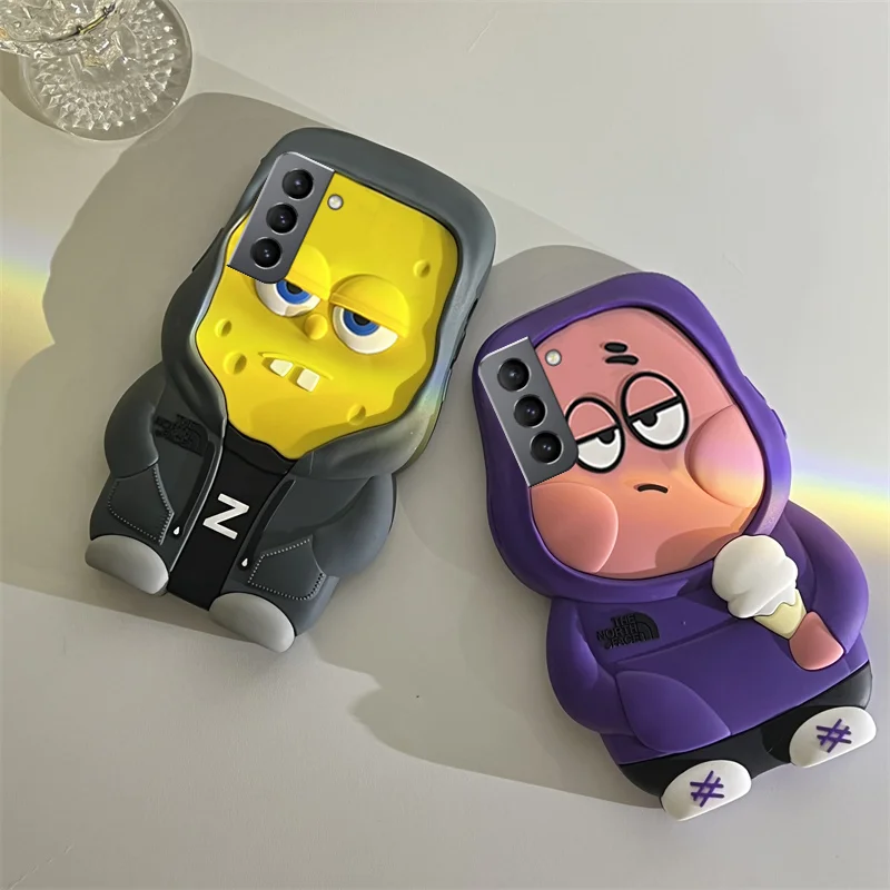 

Cute Cartoon Spongebobes Phone Case for Samsung Galaxy S22 S21 FE Plus S22Ultra Note20 A51 A71 5G Silicone Soft Shell