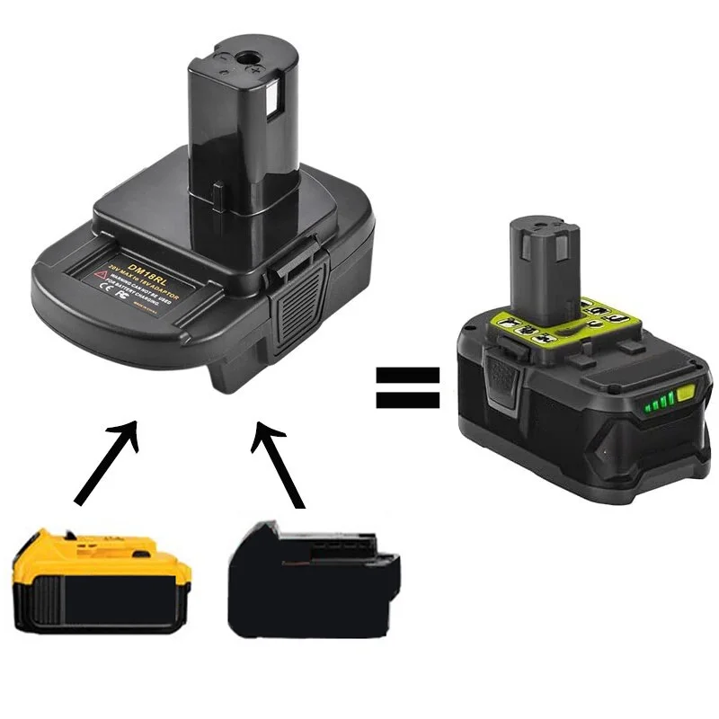 Battery Adapter for Dewalt 20V for Milwaukee 18V Li-ion Battery Converted To for Ryobi 18V Lithium-ion Battery with USB