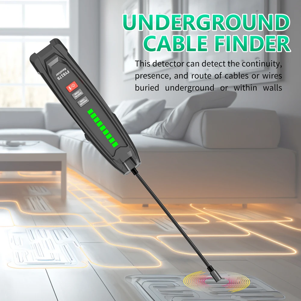 Фото MASTFUYI Advanced Wire Tracer Kit с визуальным локатором неисправностей, кабельный трекер с защитой от помех, профессиональное обнаружение подземных линий №2