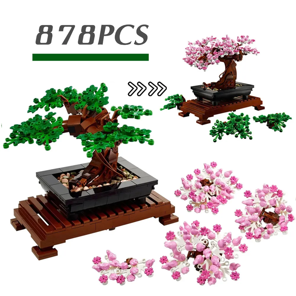 

Compatible 10281 Bonsai Tree Flower Bouquet Perpetual Home Decoration Plant Potted Building Block Bricks Model Gift Kid Set