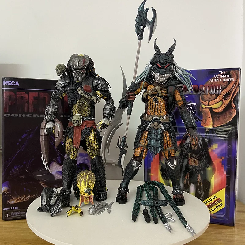 Фото NECA Concrete Jungle Фигурка Warrior Hunter Chief Alien VS Predator Лицо со шрамом Хищник Делюкс Коллекционная игрушка Подарки Куклы №3