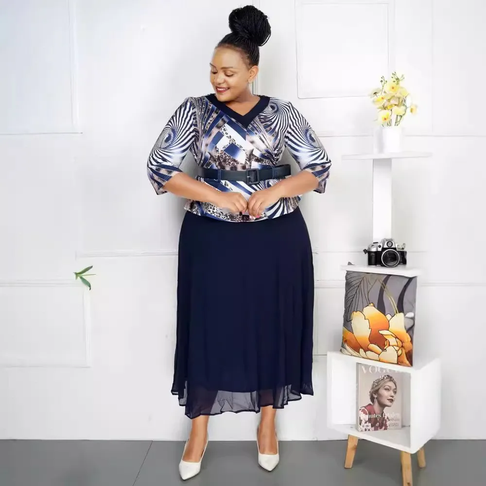 Африканские платья для женщин элегантное лоскутное платье макси с принтом