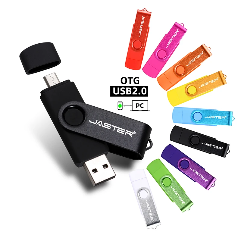 

JASTER Free Logo OTG Pendrive 4GB 8GB 32GB 16GB Pen Drives 64G USB 2.0 Flash Drive For Phone Tablet PC Notebook Rotated 5Pcs/Lot