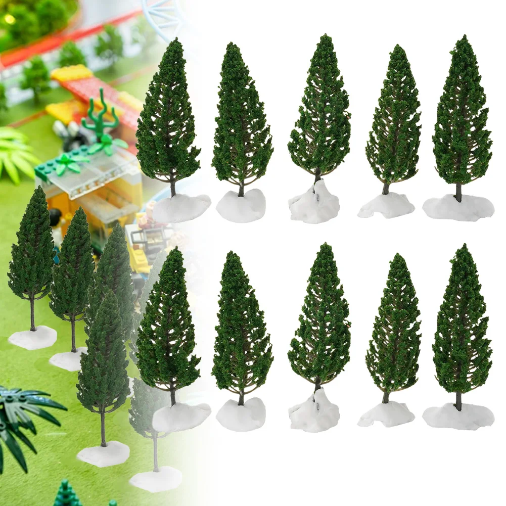

Зеленые полные деревья, 10 шт., аксессуары, декоративная подарочная модель, Сосновая пластиковая железная дорога, полезная Прочная Железная дорога