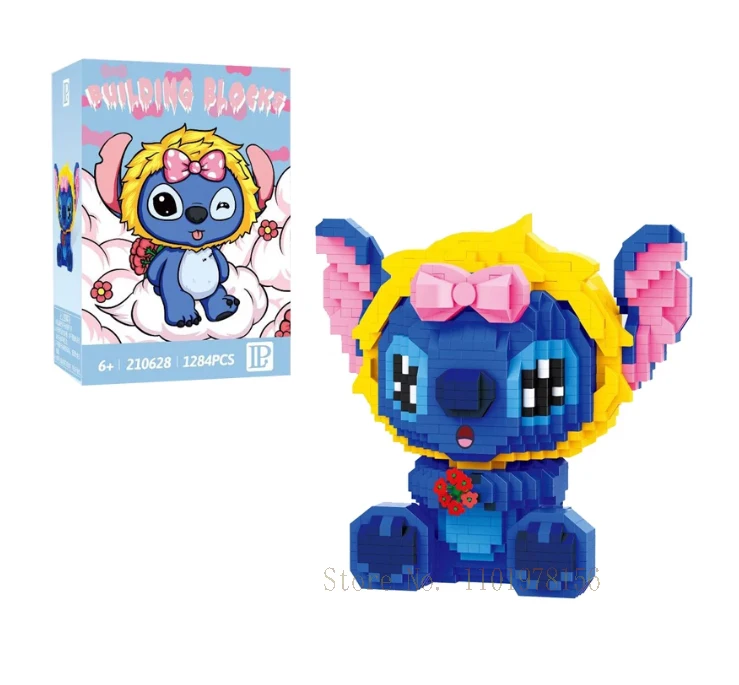 

1284pcs+ Baby Stitch Micro Building Blocks DIY Disney Lilo and Stitch Mini Diamond Brick Figures Toy For Christmas Gift