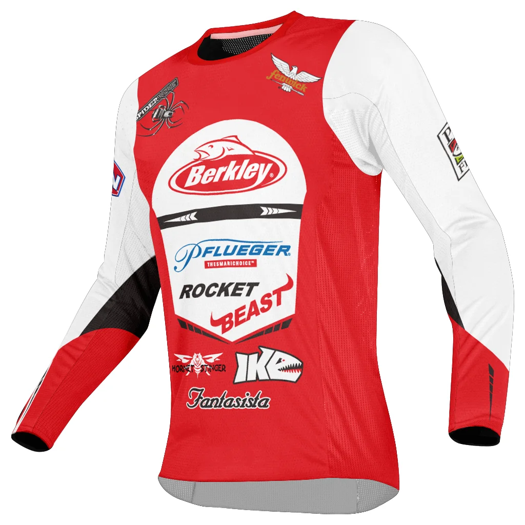 

ABUGARCIA Summer long-sleeved fishing shirt motocross retro cycling jersey men Breathable