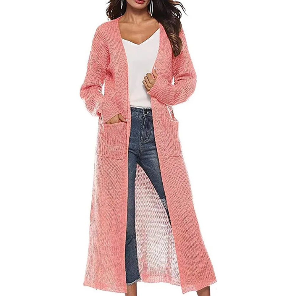 

Hot Sale New Fashionable Womens Cardigan Sweater Slight Strech Solid Color Office Open Front Draped Appointments