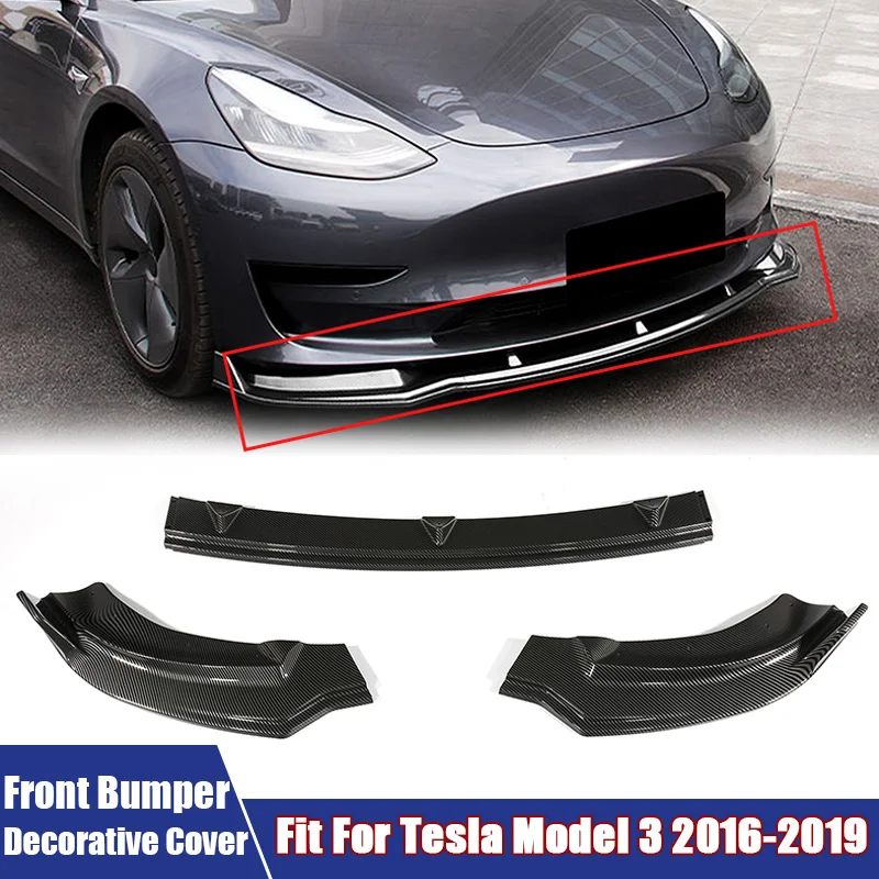 

3 шт., декоративная накладка на передний бампер автомобиля Tesla Model 3 2016 2017 2018 2019