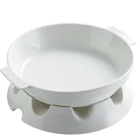 large plate with pickled cabbage and chili basin thermal with stove base ceramic basin bowl rectangular and round binaural