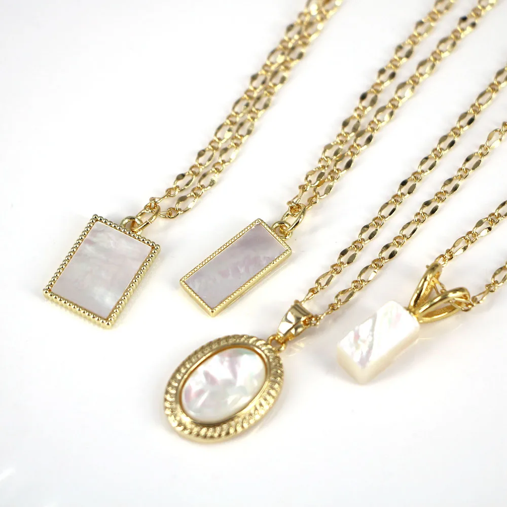 

Nature Shell Virgin Mary Pendants Necklaces For Women Holy Religious Gold Multilayer Choker Necklace DIY Charms Handmade Jewelry