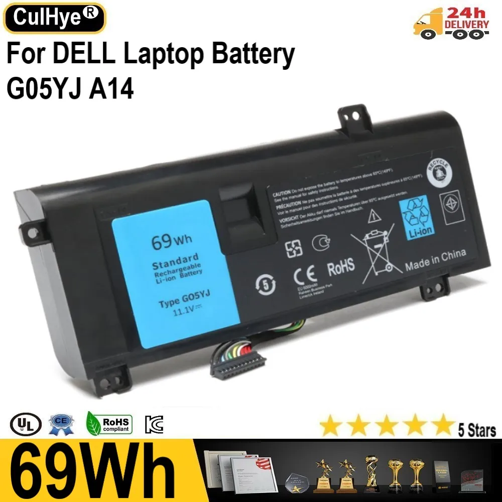 GO5YJ 11,1 V 69Wh G05YJ Аккумулятор для ноутбука DELL Alienware 14 A14 M14X R3 R4 Series P39g ALW14D-1528 GO5YJ Y3PN0 8X70T