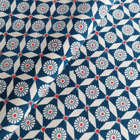 Ткань ручной работы, крашение ткани для печати, 100% хлопок, скатерть, швейные материалы, синяя геометрия, ширина 150 см, 172