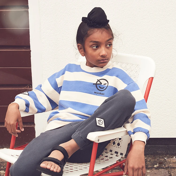 Спортивные штаны SS22 для детей хлопковые свитшоты в синюю полоску с длинным