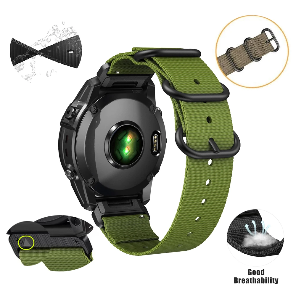 Ремешок нейлоновый для наручных часов Garmin Fenix 8 E 7X 7 6X 6 Pro 5X Plus Epix Gen 2 47 мм 51 955 945 Enduro 3