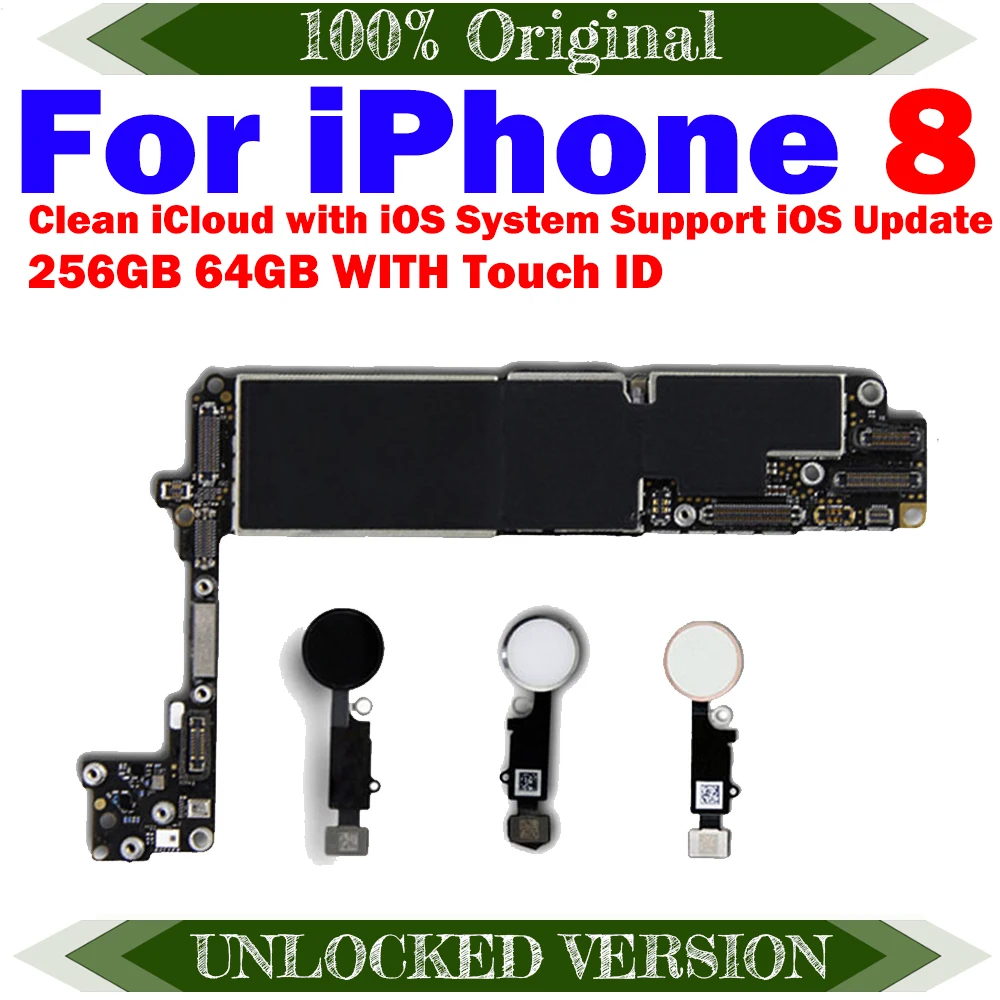 Черная материнская плата для iPhone 8 (4 7 дюйма) с Touch ID iOS поддержка обновления